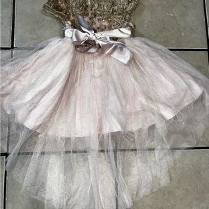 Rare Editions Girls Size 2t Gold Sequin Pink Fairy Hem Dress Holiday Dress